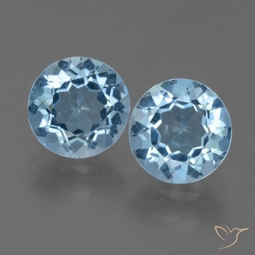 4.73ctw Natural Azul Suizo Topacio, Redondo, VVS-VS