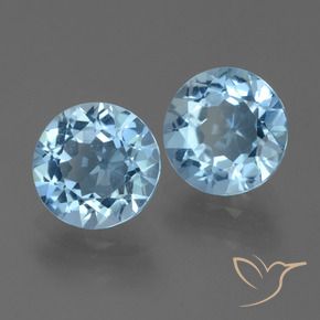 Gemas de Topacio Azul Suizo natural de 4.73 ct, Redondo, VVS-VS