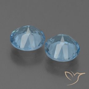 Gemas de Topacio Azul Suizo natural de 4.73 ct, Redondo, VVS-VS