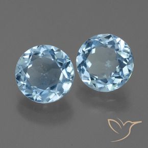 Gemas de Topacio Azul Cielo natural de 4.46 ct, Redondo, VVS-VS
