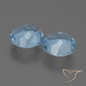 Gemas de Topacio Azul Cielo natural de 4.46 ct, Redondo, VVS-VS