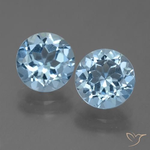 4.74ctw Natural Azul Cielo Topacio, Redondo, VVS-VS