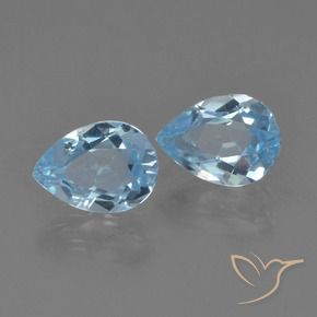 Gemas de Topacio Azul Suizo natural de 1.92 ct, En forma de pera, VS