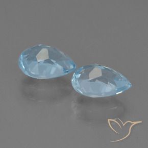 Gemas de Topacio Azul Suizo natural de 1.92 ct, En forma de pera, VS