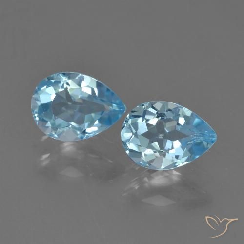 1.69ctw Natural Azul Cielo Topacio, En forma de pera, VS