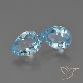 Gemas de Topacio Azul Cielo natural de 1.69 ct, En forma de pera, VS