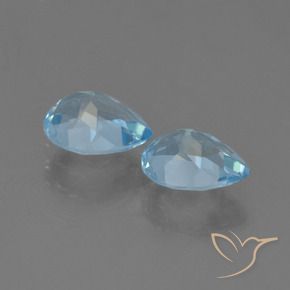 Gemas de Topacio Azul Cielo natural de 1.69 ct, En forma de pera, VS