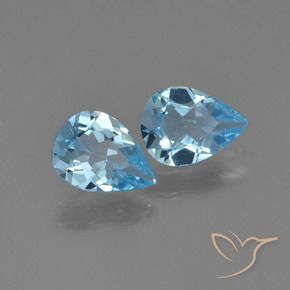Gemas de Topacio Azul Cielo natural de 1.28 ct, En forma de pera, VS