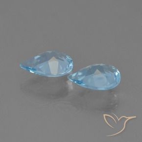 Gemas de Topacio Azul Cielo natural de 1.28 ct, En forma de pera, VS