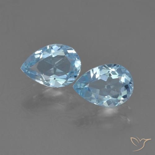 1.74ctw Natural Azul Cielo Topacio, En forma de pera, VS