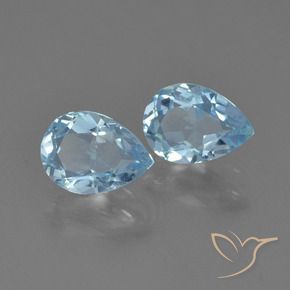 Gemas de Topacio Azul Cielo natural de 1.74 ct, En forma de pera, VS