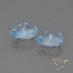 Gemas de Topacio Azul Cielo natural de 1.74 ct, En forma de pera, VS