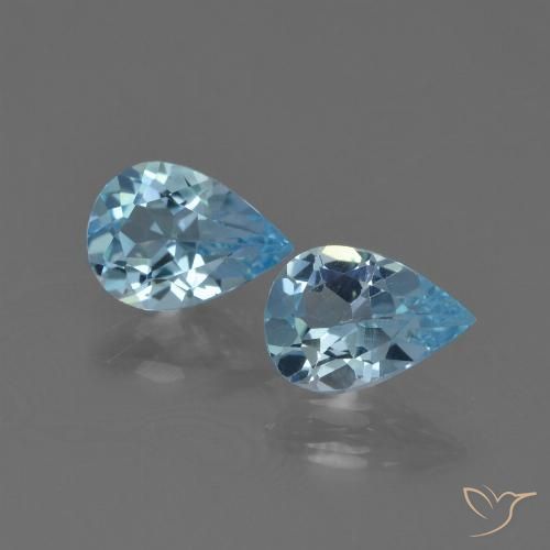 1.31ctw Natural Azul Suizo Topacio, En forma de pera, VS