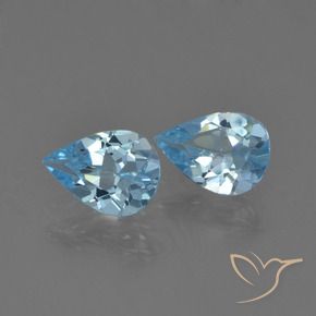 Gemas de Topacio Azul Suizo natural de 1.31 ct, En forma de pera, VS