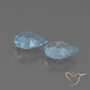 Gemas de Topacio Azul Suizo natural de 1.31 ct, En forma de pera, VS