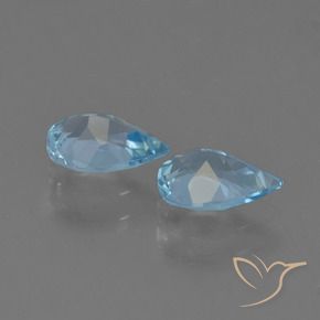 Gemas de Topacio Azul Suizo natural de 1.45 ct, En forma de pera, VS