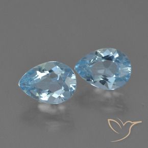 Gemas de Topacio Azul Cielo natural de 1.79 ct, En forma de pera, VS
