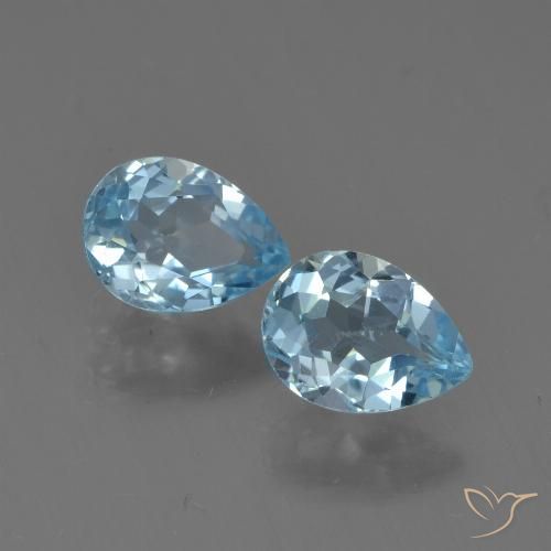 1.86ctw Natural Azul Suizo Topacio, En forma de pera, VS
