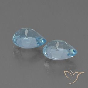 Gemas de Topacio Azul Suizo natural de 1.86 ct, En forma de pera, VS