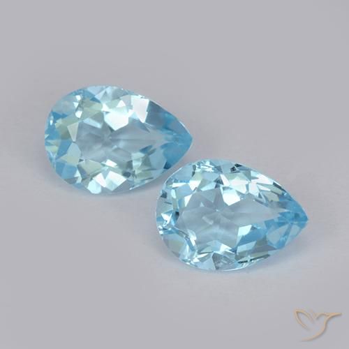 1.76ctw Natural Azul Cielo Topacio, En forma de pera, VS