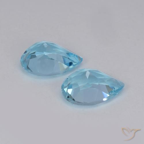 Gemas de Topacio Azul Cielo natural de 1.76 ct, En forma de pera, VS
