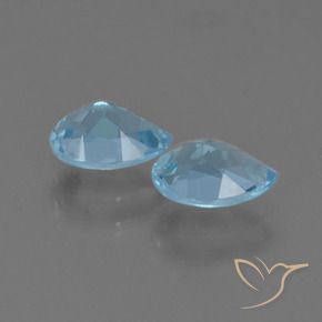 Gemas de Topacio Azul Suizo natural de 1.76 ct, En forma de pera, VS