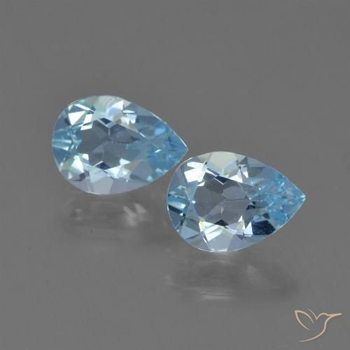 1.61ctw Natural Azul Suizo Topacio, En forma de pera, VS
