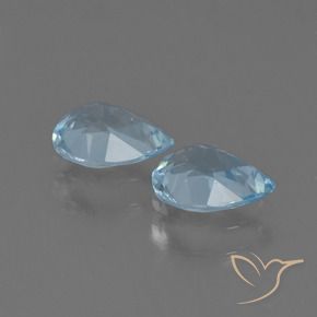 Gemas de Topacio Azul Suizo natural de 1.61 ct, En forma de pera, VS