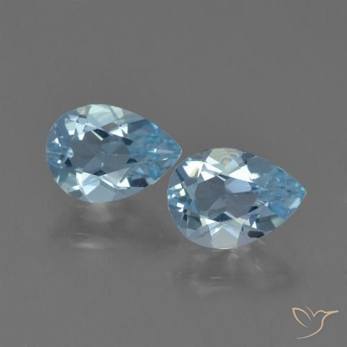 1.63ctw Natural Azul Cielo Topacio, En forma de pera, VS