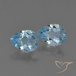 Gemas de Topacio Azul Cielo natural de 1.63 ct, En forma de pera, VS