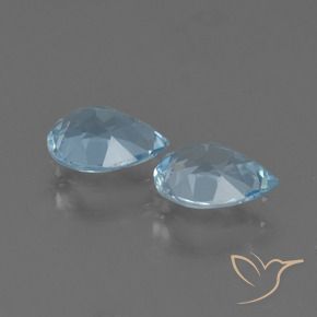 Gemas de Topacio Azul Cielo natural de 1.63 ct, En forma de pera, VS