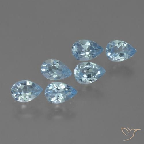 3.21ctw Natural Azul Cielo Topacio, En forma de pera, VS
