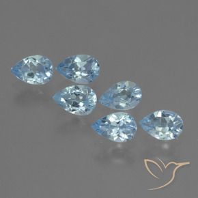Gemas de Topacio Azul Cielo natural de 3.21 ct, En forma de pera, VS