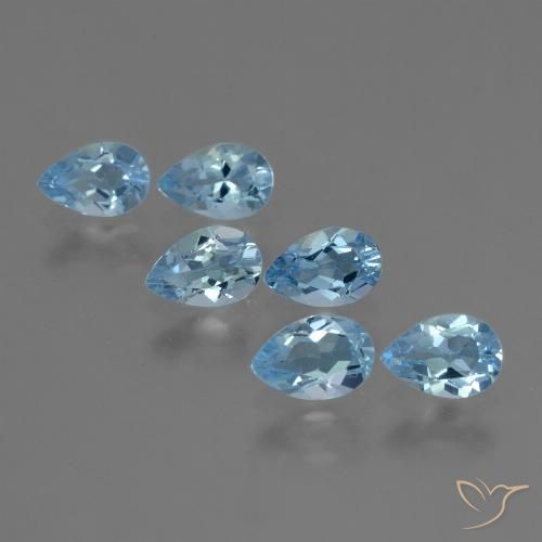 2.94ctw Natural Azul Cielo Topacio, En forma de pera, VS