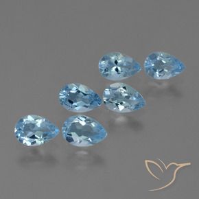 Gemas de Topacio Azul Cielo natural de 2.94 ct, En forma de pera, VS
