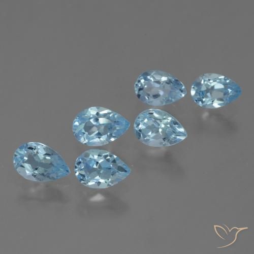 3.21ctw Natural Azul Suizo Topacio, En forma de pera, VS