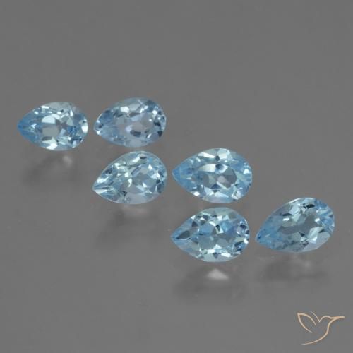 Gemas de Topacio Azul Suizo natural de 3.21 ct, En forma de pera, VS