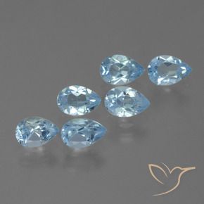 Gemas de Topacio Azul Suizo natural de 3.27 ct, En forma de pera, VS