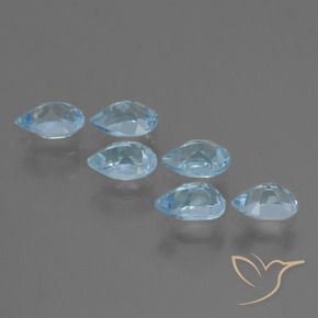 Gemas de Topacio Azul Suizo natural de 3.27 ct, En forma de pera, VS