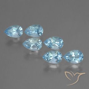 Gemas de Topacio Azul Cielo natural de 3.22 ct, En forma de pera, VS