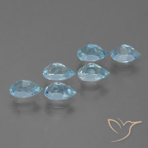 Gemas de Topacio Azul Cielo natural de 3.22 ct, En forma de pera, VS