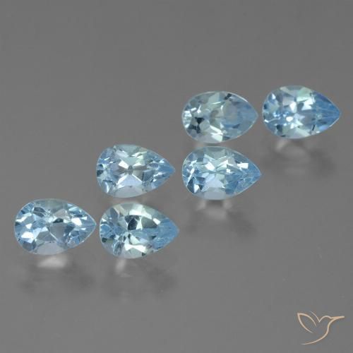 3.66ctw Natural Azul Cielo Topacio, En forma de pera, VS