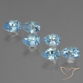 Gemas de Topacio Azul Cielo natural de 3.66 ct, En forma de pera, VS