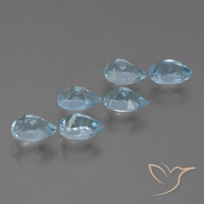 Gemas de Topacio Azul Cielo natural de 3.66 ct, En forma de pera, VS