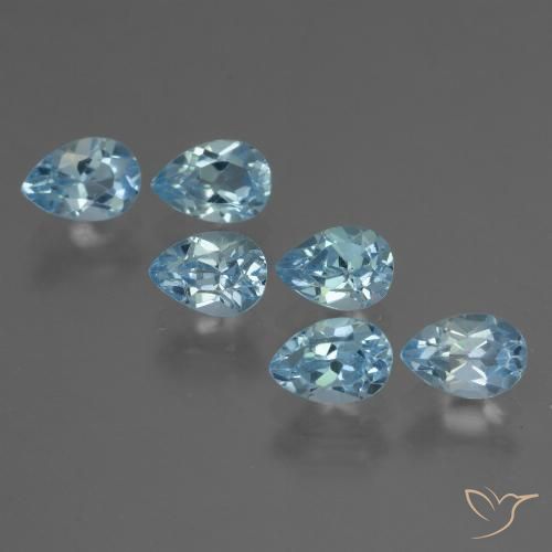 3.72ctw Natural Azul Cielo Topacio, En forma de pera, VS