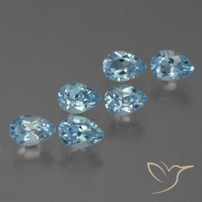 Gemas de Topacio Azul Cielo natural de 3.72 ct, En forma de pera, VS