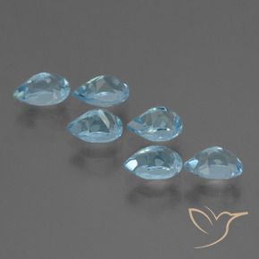 Gemas de Topacio Azul Cielo natural de 3.72 ct, En forma de pera, VS