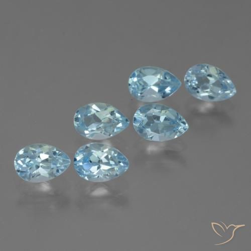 3.42ctw Natural Azul Cielo Topacio, En forma de pera, VS
