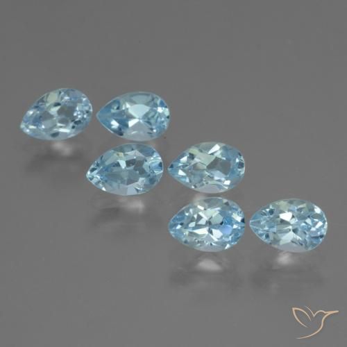 Gemas de Topacio Azul Cielo natural de 3.42 ct, En forma de pera, VS