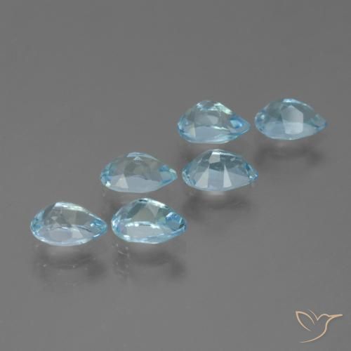 Gemas de Topacio Azul Cielo natural de 3.42 ct, En forma de pera, VS